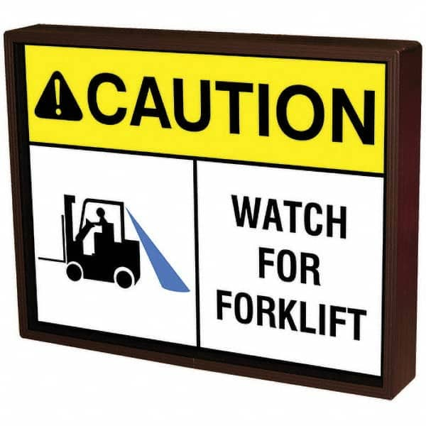 TAPCO - "Caution Watch for Forklift," 14" Wide x 18" High Plastic Warning & Safety Reminder Sign - Americas Industrial Supply