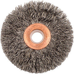 2-1/2″ Small Diameter Crimped Wire Wheel, .014″ Steel Fill, 1/2″-3/8″ Arbor Hole - Americas Industrial Supply