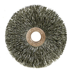 3″ Diameter-1/2″-3/8″ Arbor Hole - Copper Center Steel Wire Straight Wheel - Americas Industrial Supply