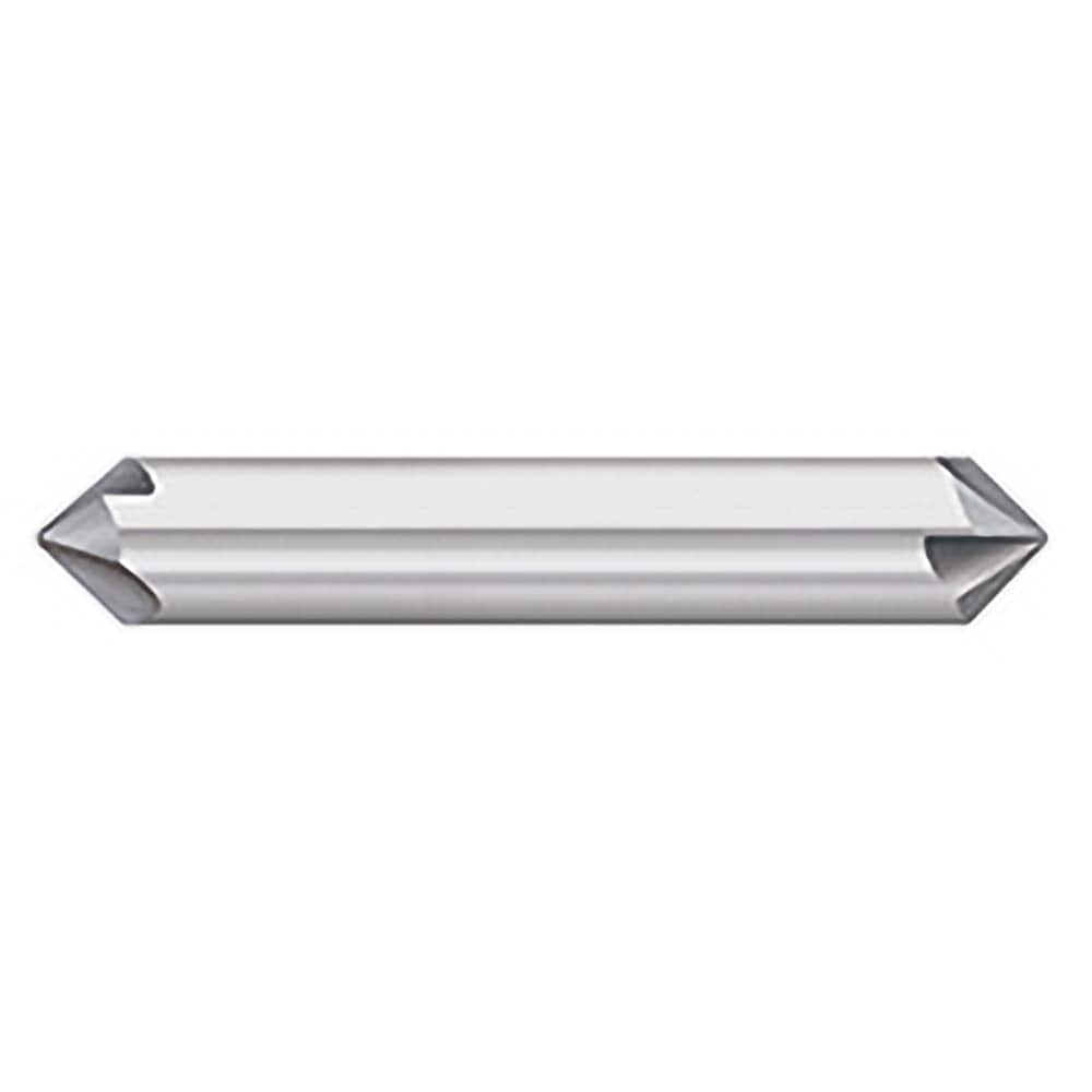 Titan USA - Chamfer Mills; Cutter Head Diameter (Inch): 5/16 ; Included Angle B: 60 ; Included Angle A: 60 ; Chamfer Mill Material: Solid Carbide ; Chamfer Mill Finish/Coating: Uncoated ; Overall Length (Inch): 2-1/2 - Exact Industrial Supply