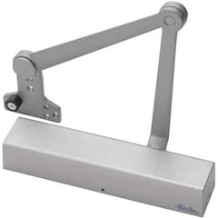 Yale - Manual Dampers; Closer Body Length: 13 (Inch); Finish/Coating: Aluminum Painted ; Door Thickness: 2-3/4 (Inch); Additional Information: Series: 2700; Material: Aluminum; Spring Size: Multi-Size 1 to 6; Includes: Sleeve Nuts; Arm Type: Holder/Stop - Exact Industrial Supply