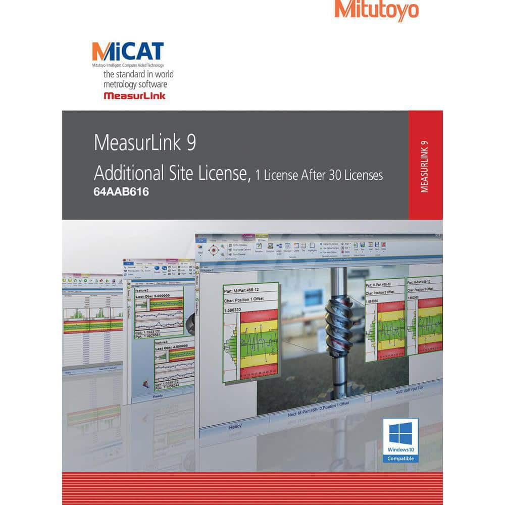 SPC Software; Software Type: Data Acquisition & Analysis; Data Collection; Operating System: Windows; SPC Equipment Type: Data Collector; Trade Name: Mitutoyo MeasurLink