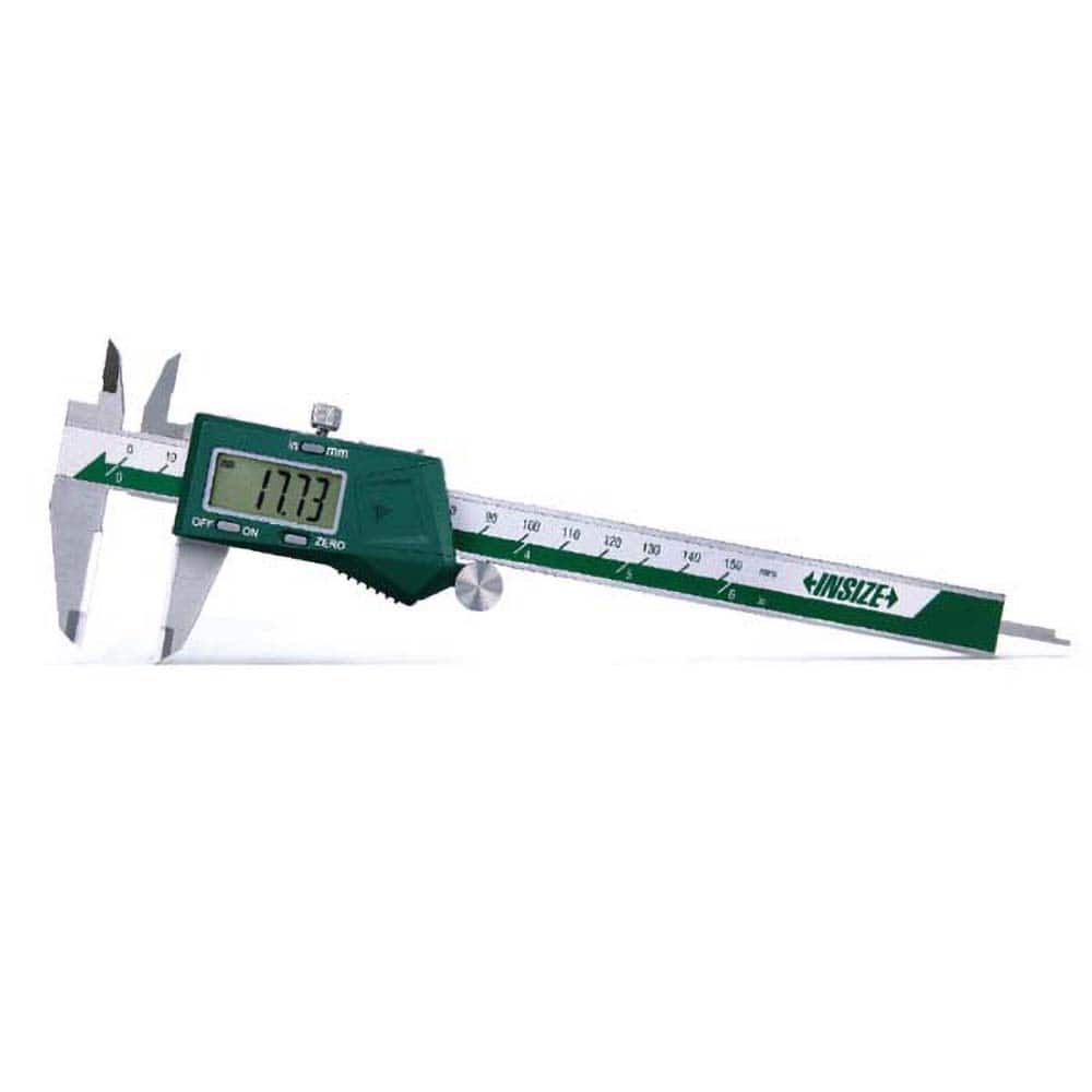 Insize USA LLC - Electronic Calipers; Minimum Measurement (Decimal Inch): 0.0000 ; Maximum Measurement (Decimal Inch): 6 ; Accuracy Plus/Minus (Decimal Inch): 0.0012 ; Resolution (Decimal Inch): 0.0005 ; IP Rating: None ; Data Output: Yes - Exact Industrial Supply