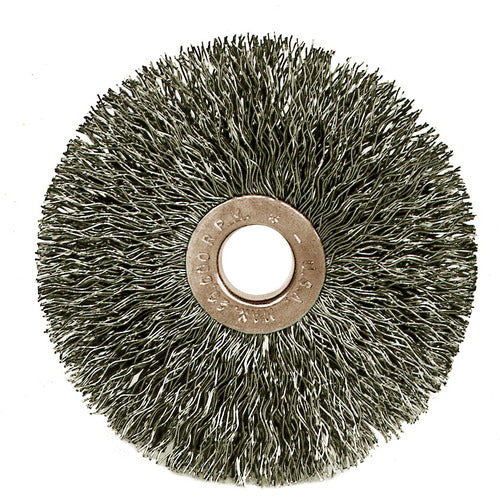 3″ Small Diameter Crimped Wire Wheel, .006″ Steel Fill, 5/8″ Arbor Hole - Americas Industrial Supply