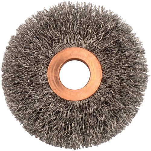 3″ Small Diameter Crimped Wire Wheel, .0118″ Steel Fill, 5/8″ Arbor Hole - Americas Industrial Supply