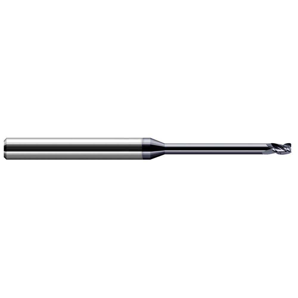 Harvey Tool - Corner Radius & Corner Chamfer End Mills; Mill Diameter (mm): 0.80 ; Mill Diameter (Inch): 1/32 ; Mill Diameter (Decimal Inch): 0.0310 ; End Type: Corner Radius ; Corner Radius (Decimal Inch): 0.0100 ; Number of Flutes: 3 - Exact Industrial Supply