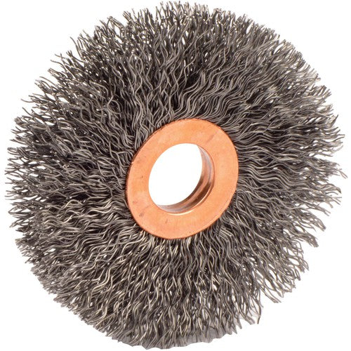 3″ Small Diameter Crimped Wire Wheel, .014″ Steel Fill, 5/8″ Arbor Hole - Americas Industrial Supply