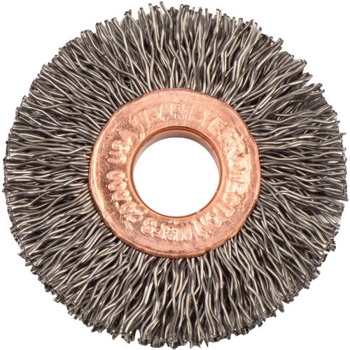 1 1/2″ Diameter-3/8″ Arbor Hole - Copper Center Steel Wire Straight Wheel - Americas Industrial Supply