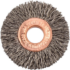 1 1/2″ Diameter-3/8″ Arbor Hole - Copper Center Steel Wire Straight Wheel - Americas Industrial Supply