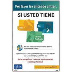 NMC - "Por Favor Lea Antes De Entrar - Si Usted Tiene", 12" Wide x 18" High, Vinyl Safety Sign - Americas Industrial Supply