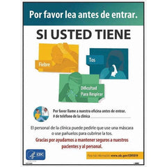 NMC - "Por Favor Lea Antes De Entrar - Si Usted Tiene", 18" Wide x 24" High, Paper Safety Sign - Americas Industrial Supply