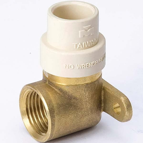 B&K Mueller - Brass & Chrome Pipe Fittings Type: 90 Drop Ear Elbow Fitting Size: 1/2 - Americas Industrial Supply