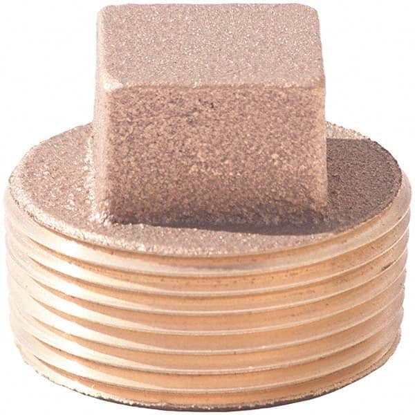 Merit Brass - Brass & Chrome Pipe Fittings Type: Square Head Plug Fitting Size: 3/4 - Americas Industrial Supply