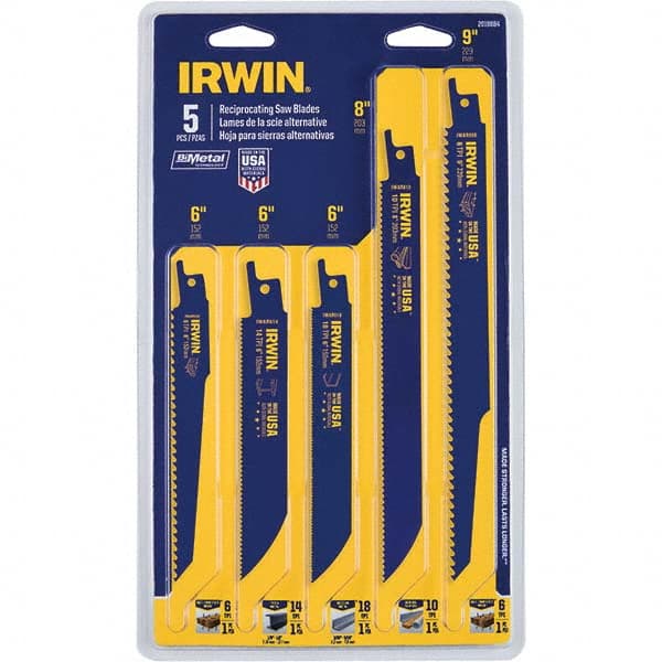 Irwin - Reciprocating Saw Blade Sets Blade Material: Bi-Metal Minimum Blade Length (Inch): 6 - Americas Industrial Supply