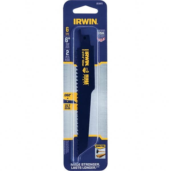 Irwin - Reciprocating Saw Blades Blade Material: Bi-Metal Blade Length (Inch): 6 - Americas Industrial Supply