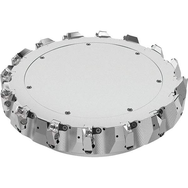Seco - 12-1/2" Cut Diam, 2-1/2" Arbor Hole, 0.236" Max Depth of Cut, 48° Indexable Chamfer & Angle Face Mill - 16 Inserts, SN.. Insert, Right Hand Cut, 16 Flutes, Through Coolant, Series R220.54 - Americas Industrial Supply