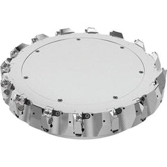 Seco - 12-1/2" Cut Diam, 2-1/2" Arbor Hole, 0.236" Max Depth of Cut, 48° Indexable Chamfer & Angle Face Mill - 16 Inserts, SN.. Insert, Right Hand Cut, 16 Flutes, Through Coolant, Series R220.54 - Americas Industrial Supply
