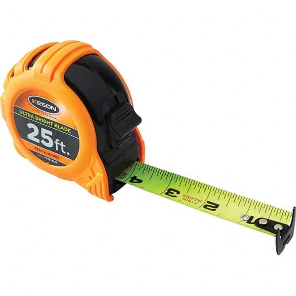 Keson - 25' x 1" Hi-Vis Yellow/White Blade Tape Measure - Americas Industrial Supply