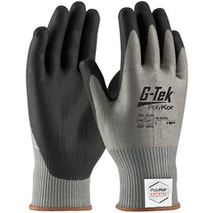 16-X570/L Coated Gloves w/Polykor - G-Tek PolyKor Xrystal - S&P Blended 13 Gauge - Black NeoFoam Grip - A4 - Exact Industrial Supply