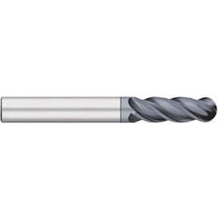 Ball End Mill: 0.5″ Dia, 1.5″ LOC, 4 Flute, Solid Carbide 4″ OAL, 1/2″ Shank Dia, 38 ° Helix, AlCrO-MAX Coated, Single End