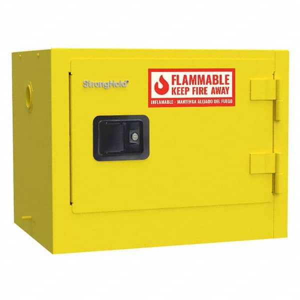 Strong Hold - Safety Cabinets Hazardous Chemical Type: Flammable and Combustible Liquids Color: Yellow - Americas Industrial Supply