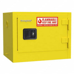 Strong Hold - Safety Cabinets Hazardous Chemical Type: Flammable and Combustible Liquids Color: Yellow - Americas Industrial Supply