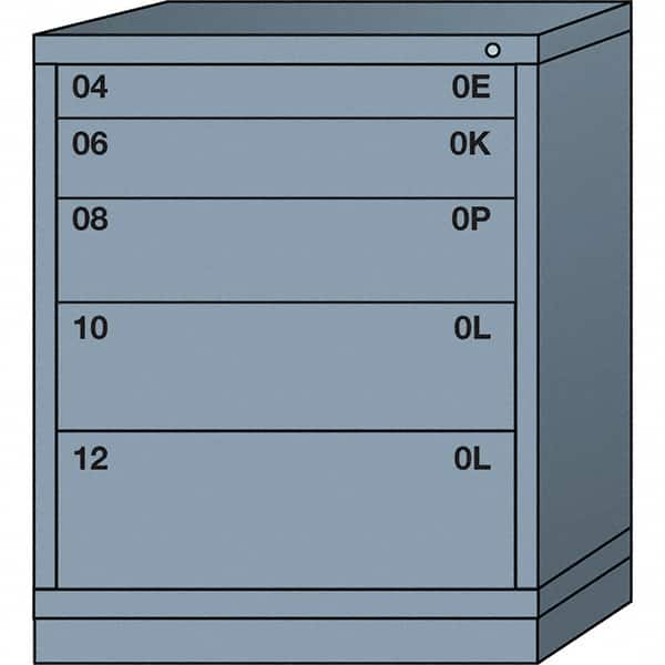 Lyon - 5 Drawer, Standard Mid-Range - Multiple Drawer Access Cabinet - Steel, 30" Wide x 28-1/4" Deep x 37-15/79" High, Dove Gray - Americas Industrial Supply