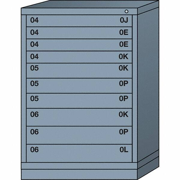 Lyon - 10 Drawer, Standard Counter - Multiple Drawer Access Cabinet - Steel, 30" Wide x 28-1/4" Deep x 44-1/4" High, Dove Gray - Americas Industrial Supply