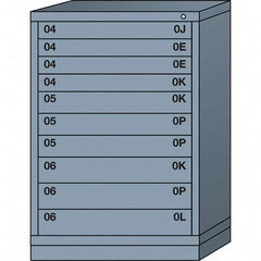 Lyon - 10 Drawer, Standard Counter - Single Drawer Access Cabinet - Steel, 30" Wide x 28-1/4" Deep x 44-1/4" High, Dove Gray - Americas Industrial Supply