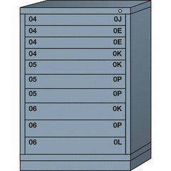 Lyon - 10 Drawer, Standard Counter - Multiple Drawer Access Cabinet - Steel, 30" Wide x 28-1/4" Deep x 44-1/4" High, Dove Gray - Americas Industrial Supply