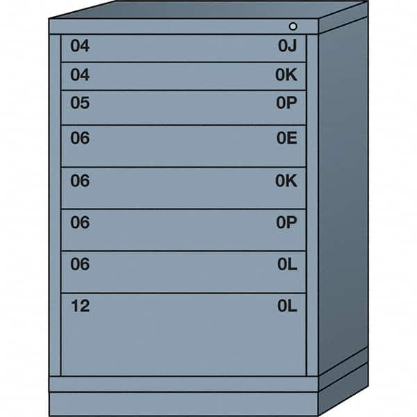 Lyon - 8 Drawer, Standard Counter - Multiple Drawer Access Cabinet - Steel, 30" Wide x 28-1/4" Deep x 44-1/4" High, Dove Gray - Americas Industrial Supply