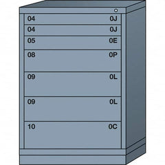 Lyon - 7 Drawer, Standard Counter - Multiple Drawer Access Cabinet - Steel, 30" Wide x 28-1/4" Deep x 44-1/4" High, Dove Gray - Americas Industrial Supply