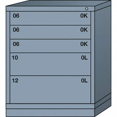 Lyon - 5 Drawer, Standard Mid-Range - Multiple Drawer Access Cabinet - Steel, 30" Wide x 28-1/4" Deep x 37-15/79" High, Dove Gray - Americas Industrial Supply