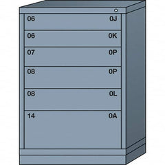 Lyon - 6 Drawer, Standard Counter - Single Drawer Access Cabinet - Steel, 30" Wide x 28-1/4" Deep x 44-1/4" High, Dove Gray - Americas Industrial Supply