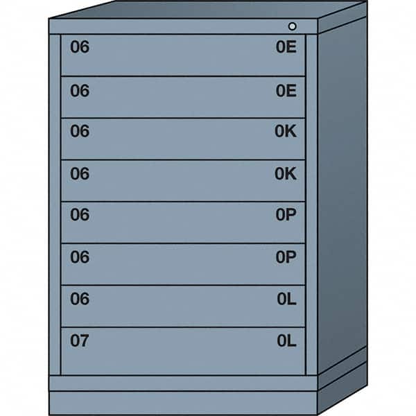 Lyon - 8 Drawer, Standard Counter - Multiple Drawer Access Cabinet - Steel, 30" Wide x 28-1/4" Deep x 44-1/4" High, Dove Gray - Americas Industrial Supply