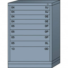 Lyon - 9 Drawer, Standard Counter - Multiple Drawer Access Cabinet - Steel, 30" Wide x 28-1/4" Deep x 44-1/4" High, Dove Gray - Americas Industrial Supply