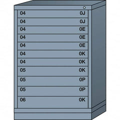 Lyon - 11 Drawer, Standard Counter - Multiple Drawer Access Cabinet - Steel, 30" Wide x 28-1/4" Deep x 44-1/4" High, Dove Gray - Americas Industrial Supply