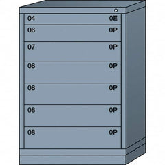 Lyon - 7 Drawer, Standard Counter - Multiple Drawer Access Cabinet - Steel, 30" Wide x 28-1/4" Deep x 44-1/4" High, Dove Gray - Americas Industrial Supply