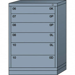 Lyon - 6 Drawer, Standard Counter - Multiple Drawer Access Cabinet - Steel, 30" Wide x 28-1/4" Deep x 44-1/4" High, Dove Gray - Americas Industrial Supply