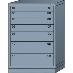 Lyon - 7 Drawer, Standard Counter - Multiple Drawer Access Cabinet - Steel, 30" Wide x 28-1/4" Deep x 44-1/4" High, Dove Gray - Americas Industrial Supply