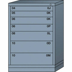 Lyon - 7 Drawer, Standard Counter - Single Drawer Access Cabinet - Steel, 30" Wide x 28-1/4" Deep x 44-1/4" High, Dove Gray - Americas Industrial Supply