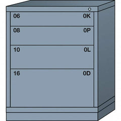 Lyon - 4 Drawer, Standard Mid-Range - Single Drawer Access Cabinet - Steel, 30" Wide x 28-1/4" Deep x 37-15/79" High, Dove Gray - Americas Industrial Supply