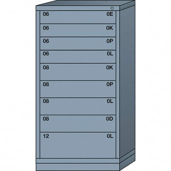 Lyon - 9 Drawer, Standard Eye-Level - Multiple Drawer Access Cabinet - Steel, 30" Wide x 28-1/4" Deep x 59-1/4" High, Dove Gray - Americas Industrial Supply