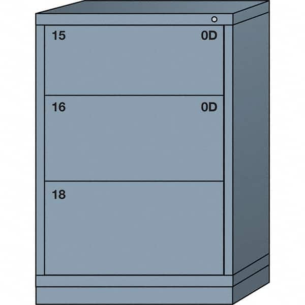 Lyon - 3 Drawer, Standard Counter - Multiple Drawer Access Cabinet - Steel, 30" Wide x 28-1/4" Deep x 44-1/4" High, Dove Gray - Americas Industrial Supply