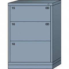 Lyon - 3 Drawer, Standard Eye-Level - Single Drawer Access Cabinet - Steel, 30" Wide x 28-1/4" Deep x 44-1/4" High, Dove Gray - Americas Industrial Supply