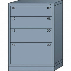 Lyon - 4 Drawer, Standard Counter - Multiple Drawer Access Cabinet - Steel, 30" Wide x 28-1/4" Deep x 44-1/4" High, Dove Gray - Americas Industrial Supply