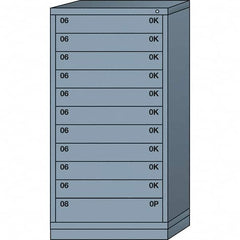 Lyon - 11 Drawer, Standard Eye-Level - Multiple Drawer Access Cabinet - Steel, 30" Wide x 28-1/4" Deep x 59-1/4" High, Dove Gray - Americas Industrial Supply