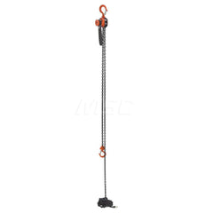 Manual Mini Lever Hoist: 1,000 lb Working Load Limit, 10' Max Lift 90 lb Pull to Lift Load