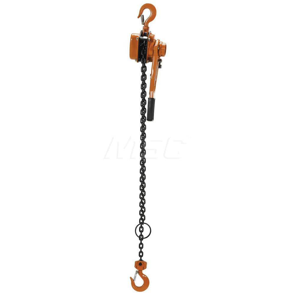 Manual Lever Hoist: 3,000 lb Working Load Limit, 5' Max Lift 85 lb Pull to Lift Load