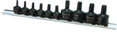 10 Piece - #16142 - 1/4 & 3/8" Drive - Star Stubby Impact Bit Socket Set - Americas Industrial Supply